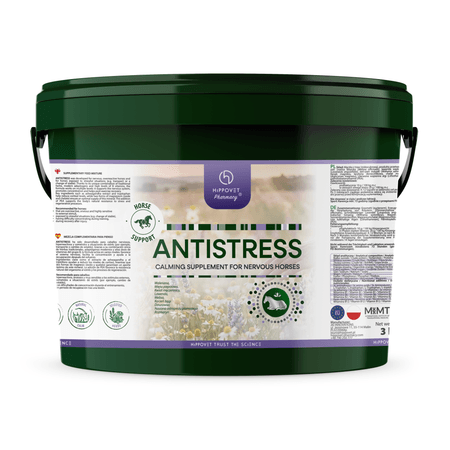 Hippovet Pharmacy ANTISTRESS – wsparcie dla nerwowych, nadpobudliwych i zestresowanych koni – 3kg