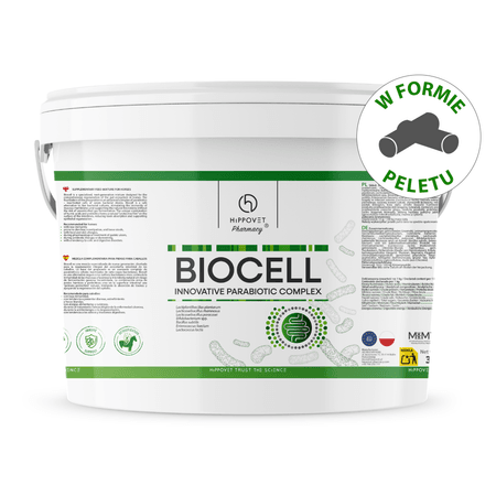 HippoVet Pharmacy Biocell Pellet – kompleks parabiotyczno-prebiotyczny wspierający mikrobiotę konia – 3kg – DARMOWA WYSYŁKA