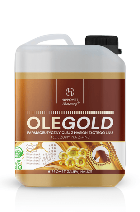 OLEGOLD Hippovet Pharmacy – olej lniany z wit ADEK 5l
