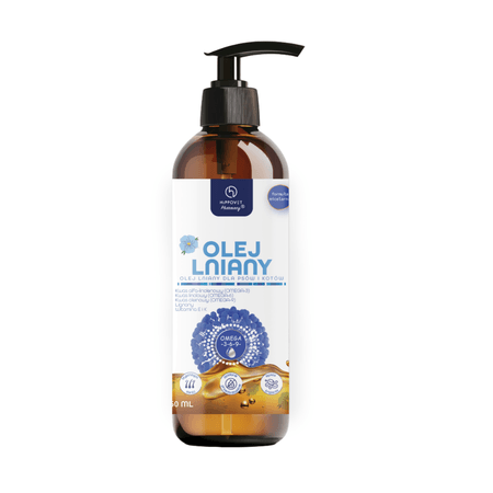 Hippovet Pharmacy olej lniany – dla psów i kotów 250 ml