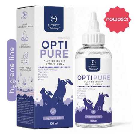 Hippovet Pharmacy – OptiPure – płyn do higieny okolic oczu dla psów i kotów 100 ml